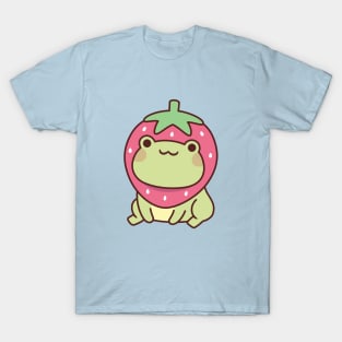 Cute Frog With Strawberry Hat T-Shirt